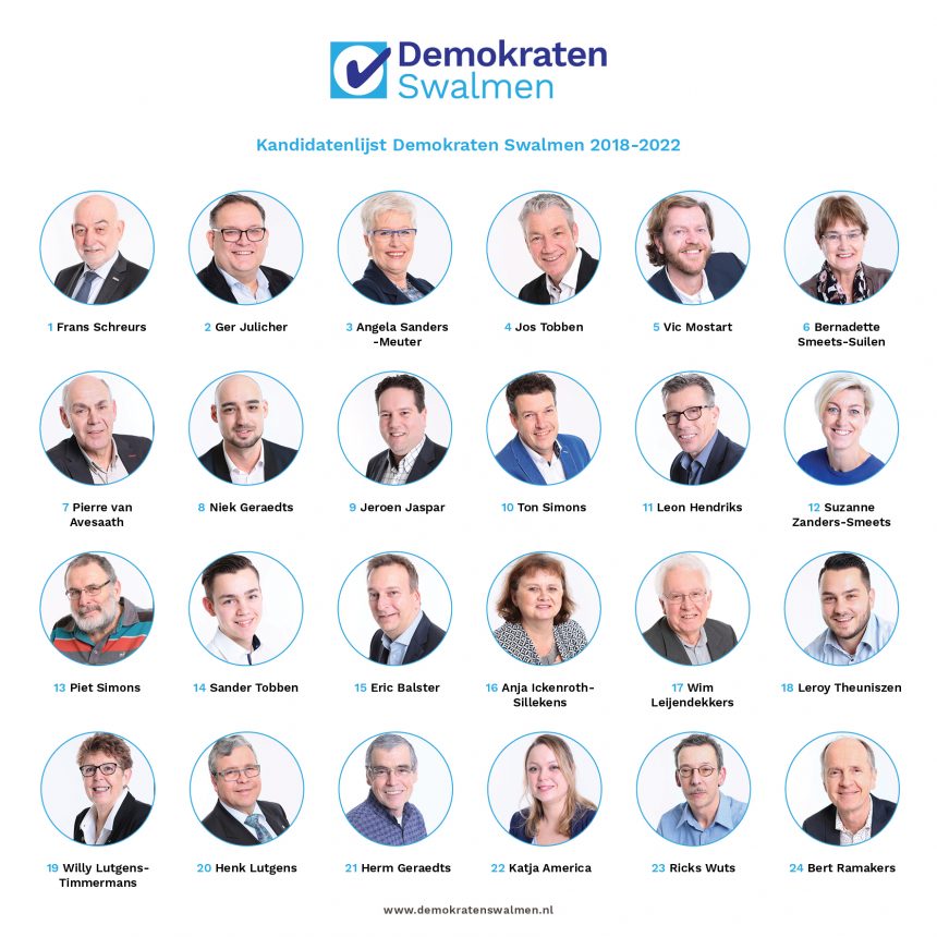 Demokraten Swalmen presenteert kandidatenlijst 2018-2022